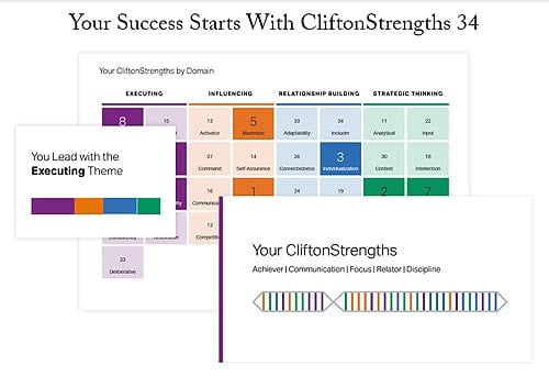 A screenshot from the CliftonStrengths website