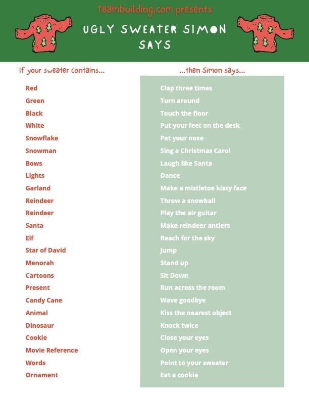 virtual ugly sweater party game