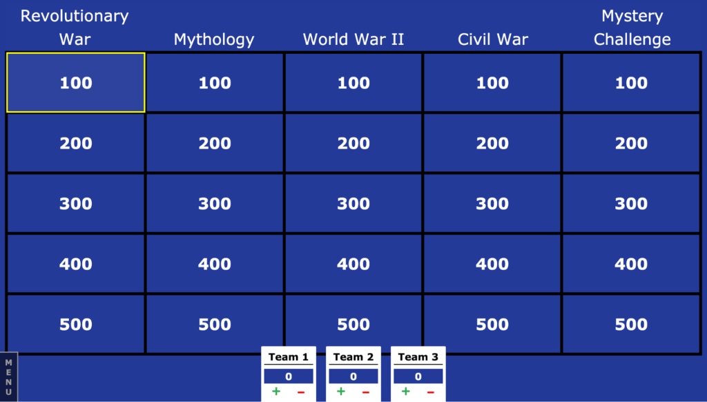 Jeopardy Template